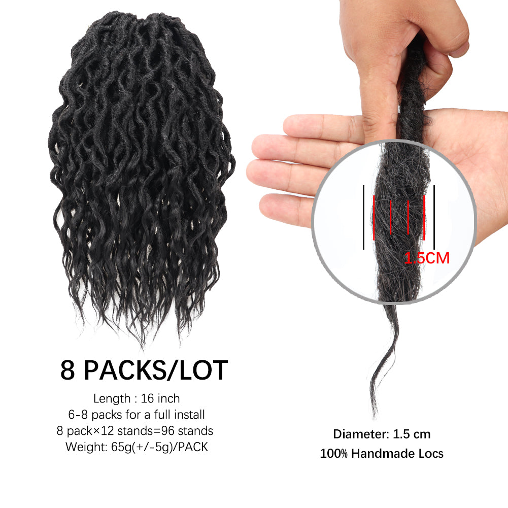 Toceana Wavy Locs Crochet Hair - (12 strands/pack) Pre-twisted Crochet Braids Pre-looped Goddess Faux Locs Synthetic Braiding Hair Extensions - Toyotress