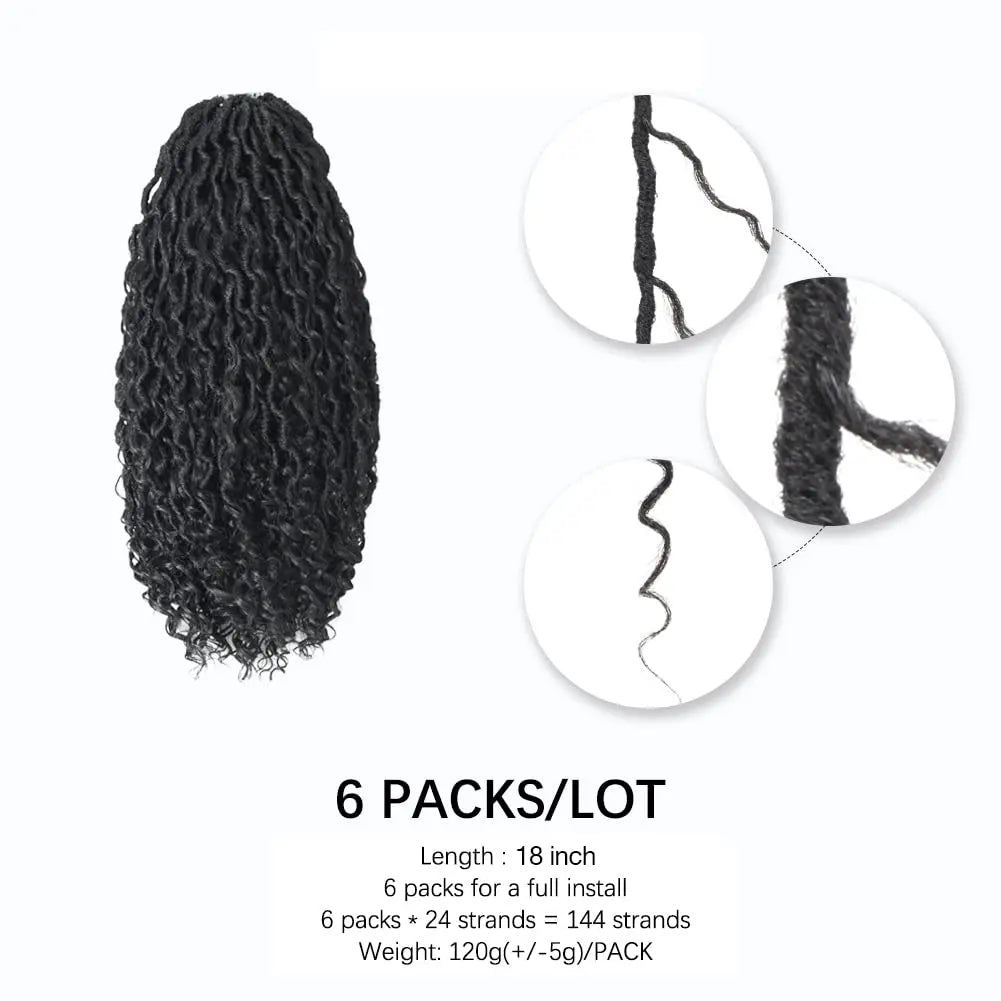 ( US ONLY) FAST SHIPPING GL | Toyotress® Curly Locs Crochet Hair - Natural Black Pre-twisted Faux Locs Crochet Braids, Short Pre-looped Synthetic Braiding Hair Extensions Toyotress
