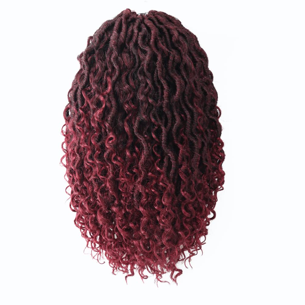 FAST SHIPPING 3-5 DAY GL | ToyoTress Curly Locs Crochet Hair - Natural Black Pre-twisted Faux Locs Crochet Braids, Short Pre-looped Synthetic Braiding Hair Extensions