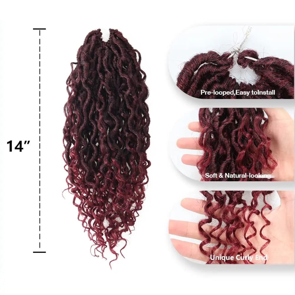 ( US ONLY) FAST SHIPPING GL | Toyotress® Curly Locs Crochet Hair - Natural Black Pre-twisted Faux Locs Crochet Braids, Short Pre-looped Synthetic Braiding Hair Extensions Toyotress
