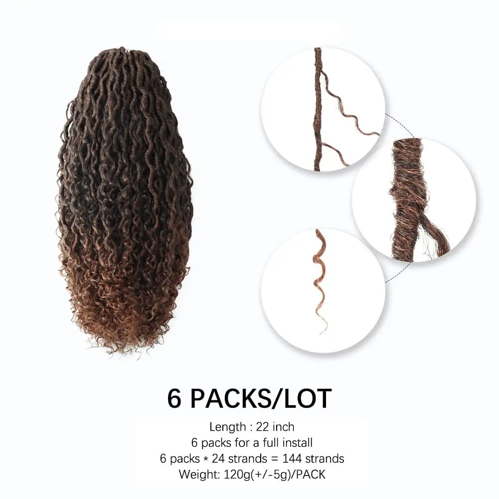 ( US ONLY) FAST SHIPPING GL | Toyotress® Curly Locs Crochet Hair - Natural Black Pre-twisted Faux Locs Crochet Braids, Short Pre-looped Synthetic Braiding Hair Extensions Toyotress