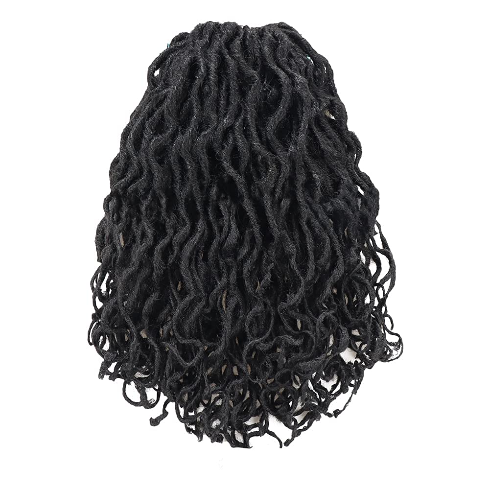 FAST SHIPPING 3-5 DAY GL | ToyoTress Curly Locs Crochet Hair - Natural Black Pre-twisted Faux Locs Crochet Braids, Short Pre-looped Synthetic Braiding Hair Extensions