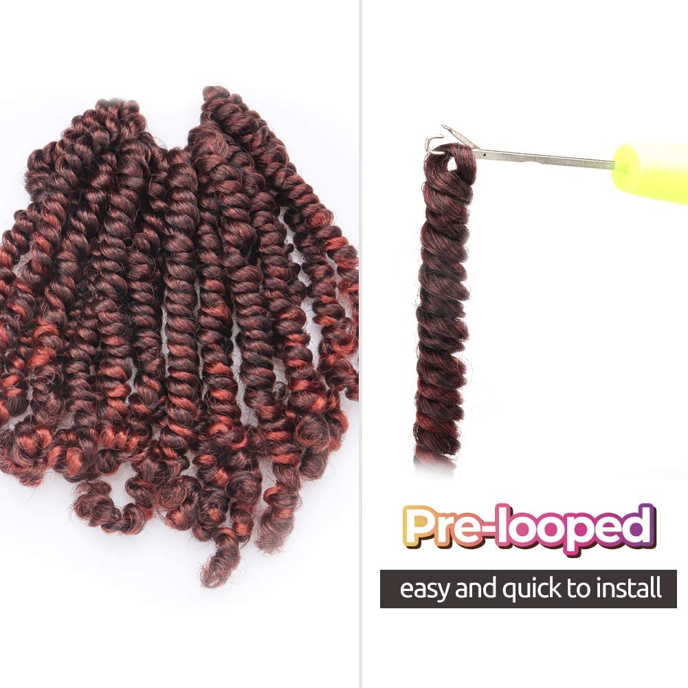 FAST SHIPPING 3-5 DAY Bob Spring | TOYOTRESS Bob Spring Twist (160 strands), Short Fluffy Twist, Pre-Twisted Pre-Looped Crochet Install Hair Super Cute & Versatile Crochet Braids