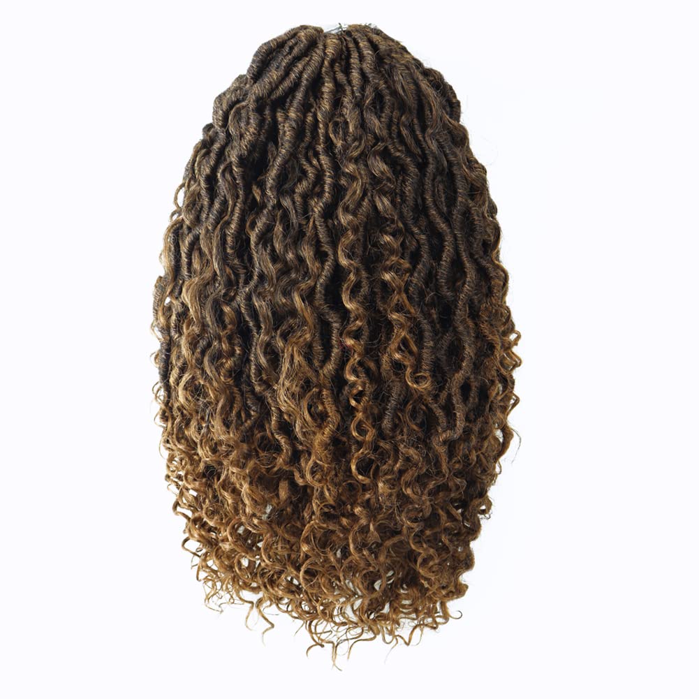 FAST SHIPPING 3-5 DAY GL | ToyoTress Curly Locs Crochet Hair - Natural Black Pre-twisted Faux Locs Crochet Braids, Short Pre-looped Synthetic Braiding Hair Extensions