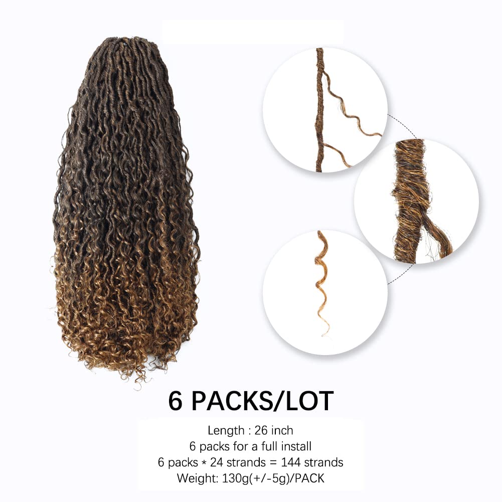 FAST SHIPPING 3-5 DAY GL | ToyoTress Curly Locs Crochet Hair - Natural Black Pre-twisted Faux Locs Crochet Braids, Short Pre-looped Synthetic Braiding Hair Extensions