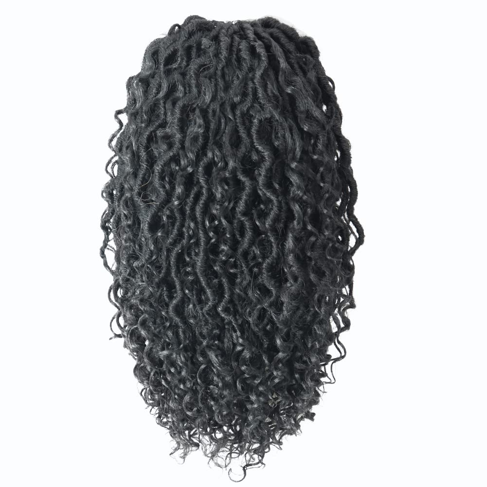 FAST SHIPPING 3-5 DAY GL | ToyoTress Curly Locs Crochet Hair - Natural Black Pre-twisted Faux Locs Crochet Braids, Short Pre-looped Synthetic Braiding Hair Extensions