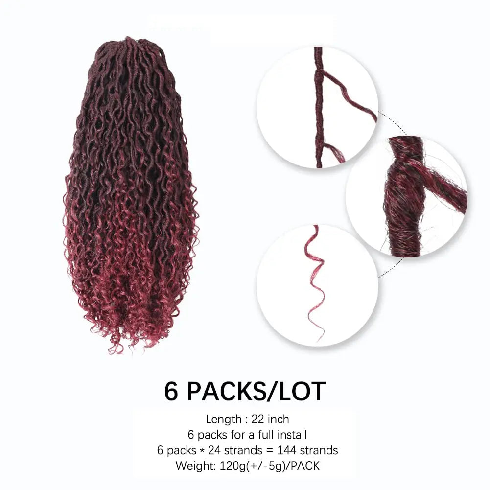 ( US ONLY) FAST SHIPPING GL | Toyotress® Curly Locs Crochet Hair - Natural Black Pre-twisted Faux Locs Crochet Braids, Short Pre-looped Synthetic Braiding Hair Extensions Toyotress