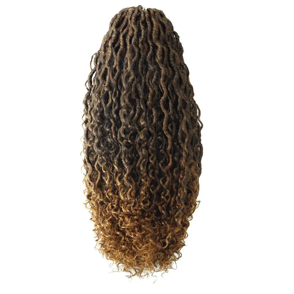 ( US ONLY) FAST SHIPPING GL | Toyotress® Curly Locs Crochet Hair - Natural Black Pre-twisted Faux Locs Crochet Braids, Short Pre-looped Synthetic Braiding Hair Extensions Toyotress