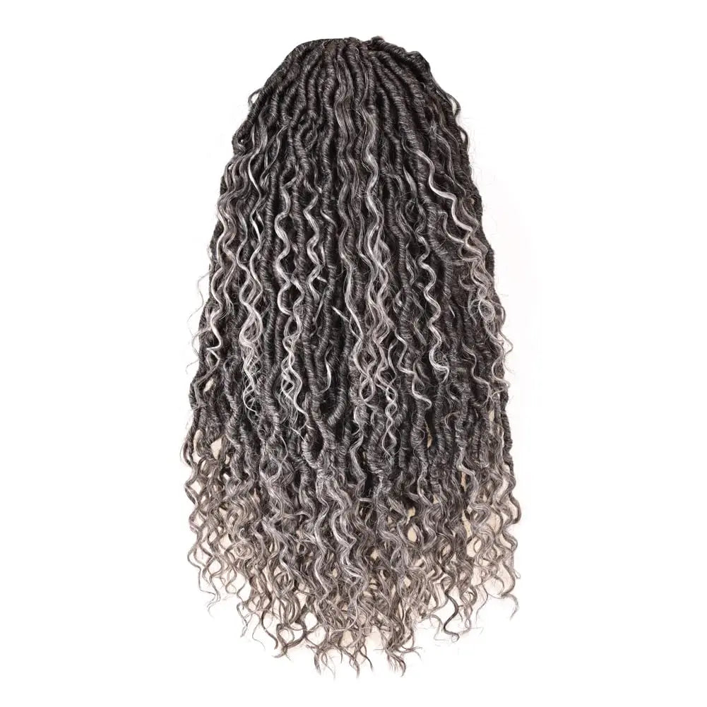 ( US ONLY) FAST SHIPPING GL | Toyotress® Curly Locs Crochet Hair - Natural Black Pre-twisted Faux Locs Crochet Braids, Short Pre-looped Synthetic Braiding Hair Extensions Toyotress