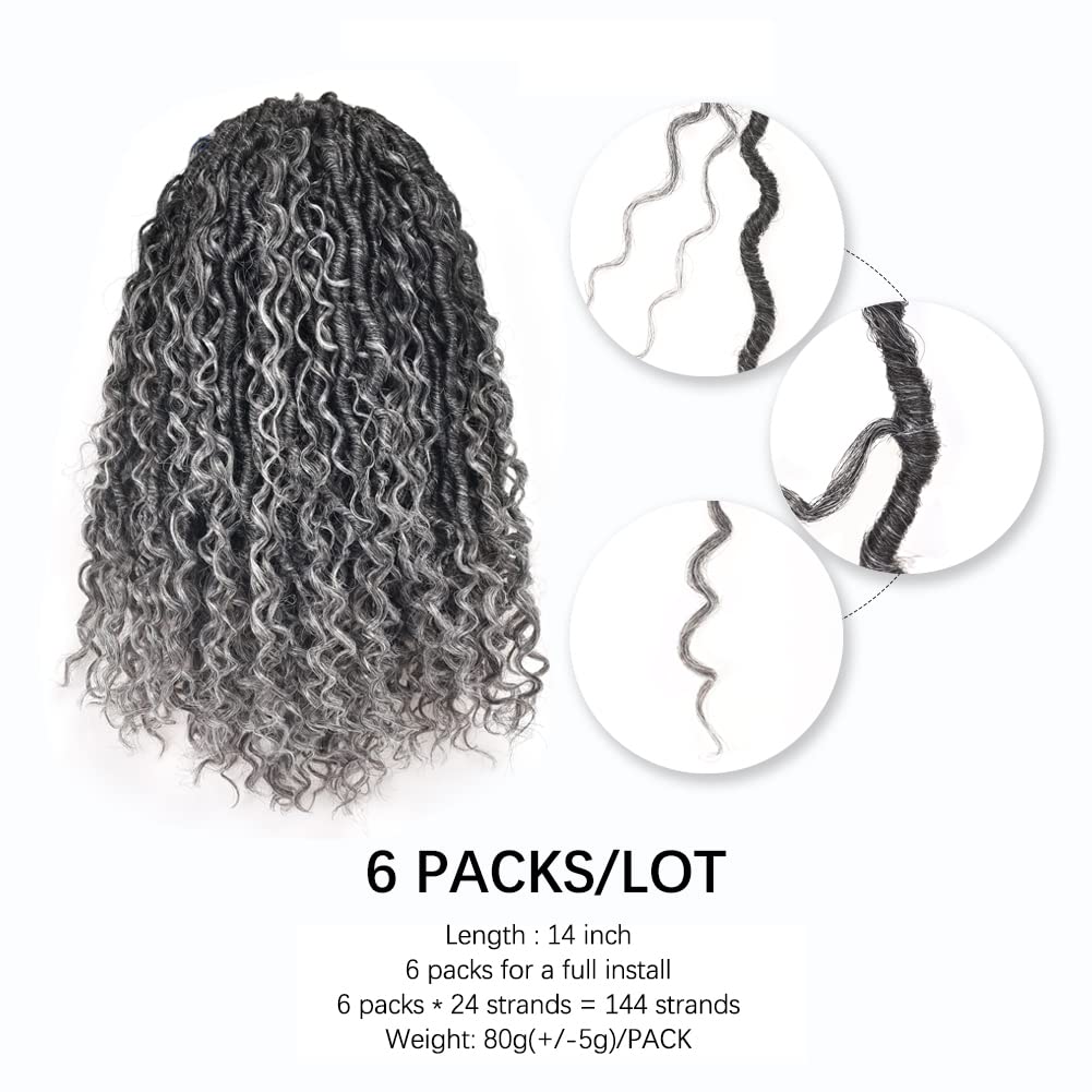 FAST SHIPPING 3-5 DAY GL | ToyoTress Curly Locs Crochet Hair - Natural Black Pre-twisted Faux Locs Crochet Braids, Short Pre-looped Synthetic Braiding Hair Extensions