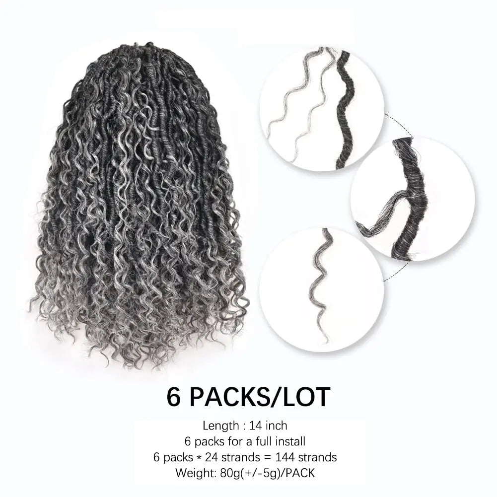 ( US ONLY) FAST SHIPPING GL | Toyotress® Curly Locs Crochet Hair - Natural Black Pre-twisted Faux Locs Crochet Braids, Short Pre-looped Synthetic Braiding Hair Extensions Toyotress