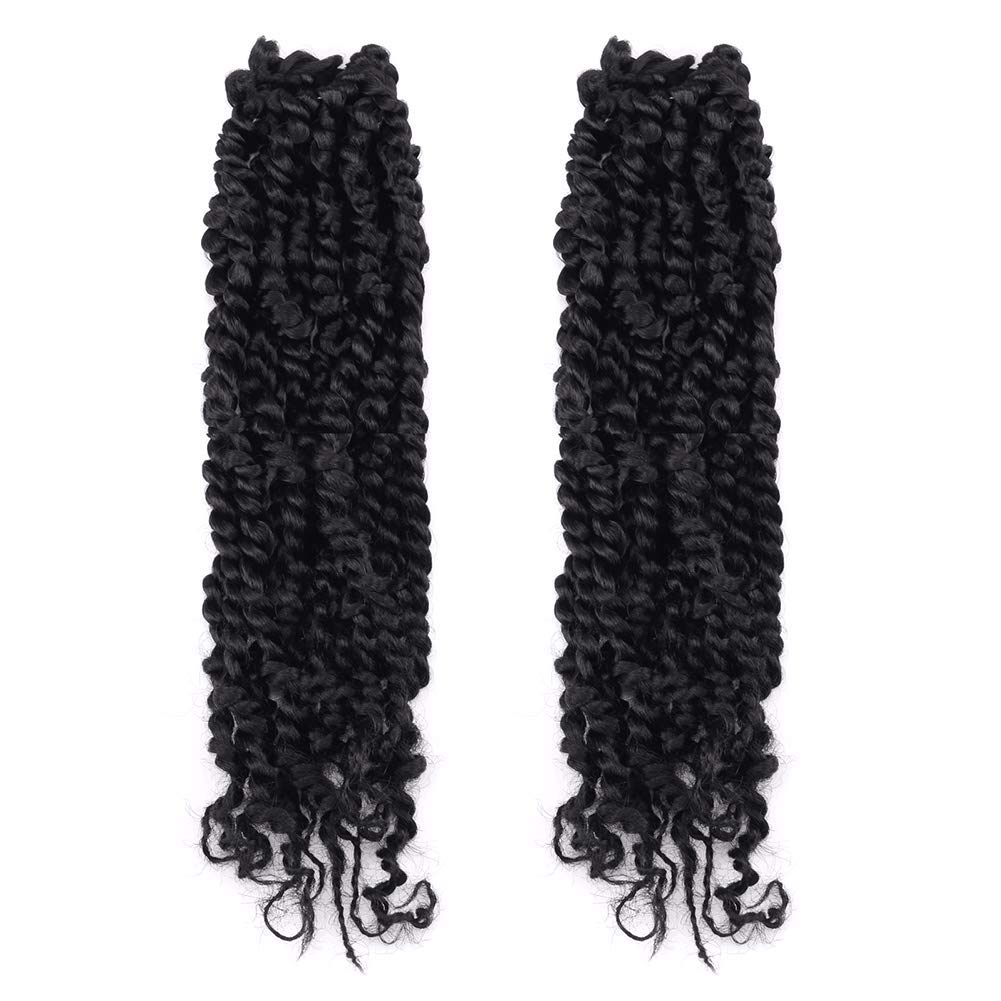 FAST SHIPPING 3-5 DAY NB | ToyoTress Tiana Passion Twist Hair - Pre-twisted Crochet Braids Natural Black, Pre-looped Synthetic Braiding Hair Extensions