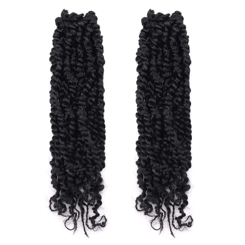 ( US ONLY) FAST SHIPPING NB | Toyotress® Tiana Passion Twist Hair - Pre-twisted Crochet Braids Natural Black, Pre-looped Synthetic Braiding Hair Extensions Toyotress