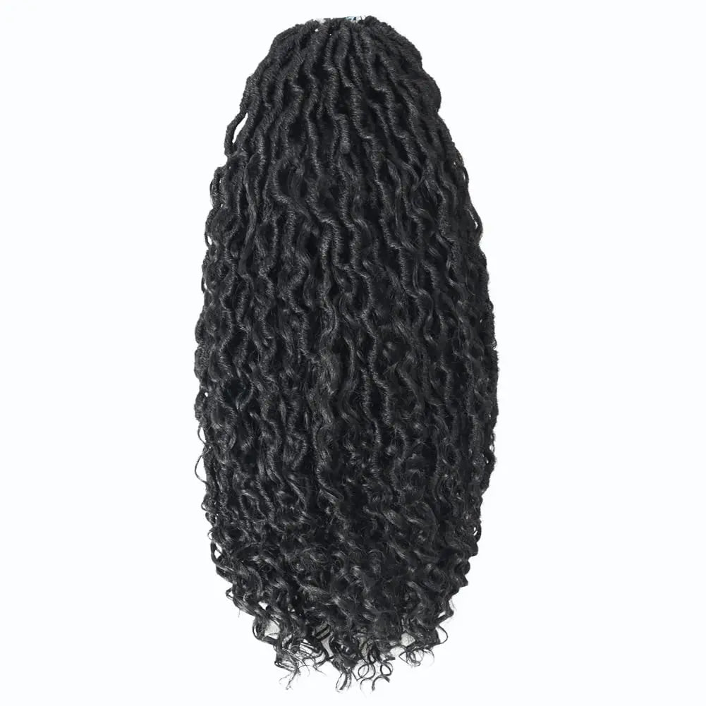 ( US ONLY) FAST SHIPPING GL | Toyotress® Curly Locs Crochet Hair - Natural Black Pre-twisted Faux Locs Crochet Braids, Short Pre-looped Synthetic Braiding Hair Extensions Toyotress