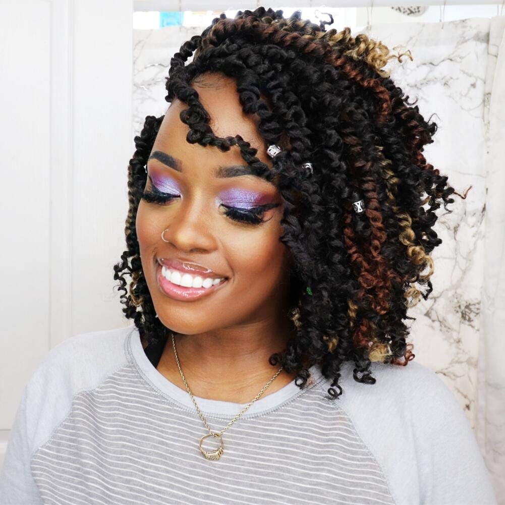 FAST SHIPPING 3-5 DAY NB | ToyoTress Tiana Passion Twist Hair - Pre-twisted Crochet Braids Natural Black, Pre-looped Synthetic Braiding Hair Extensions