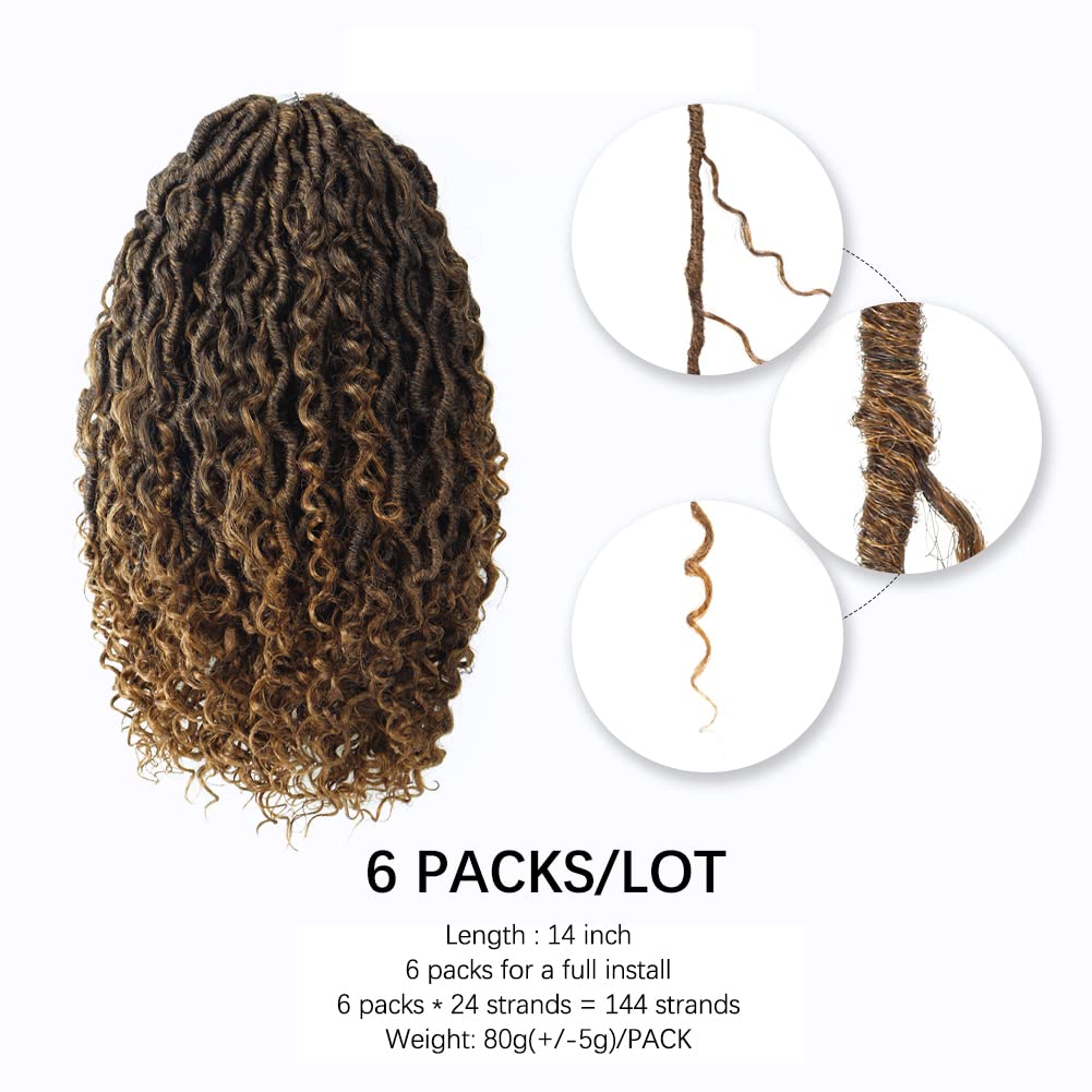 FAST SHIPPING 3-5 DAY GL | ToyoTress Curly Locs Crochet Hair - Natural Black Pre-twisted Faux Locs Crochet Braids, Short Pre-looped Synthetic Braiding Hair Extensions