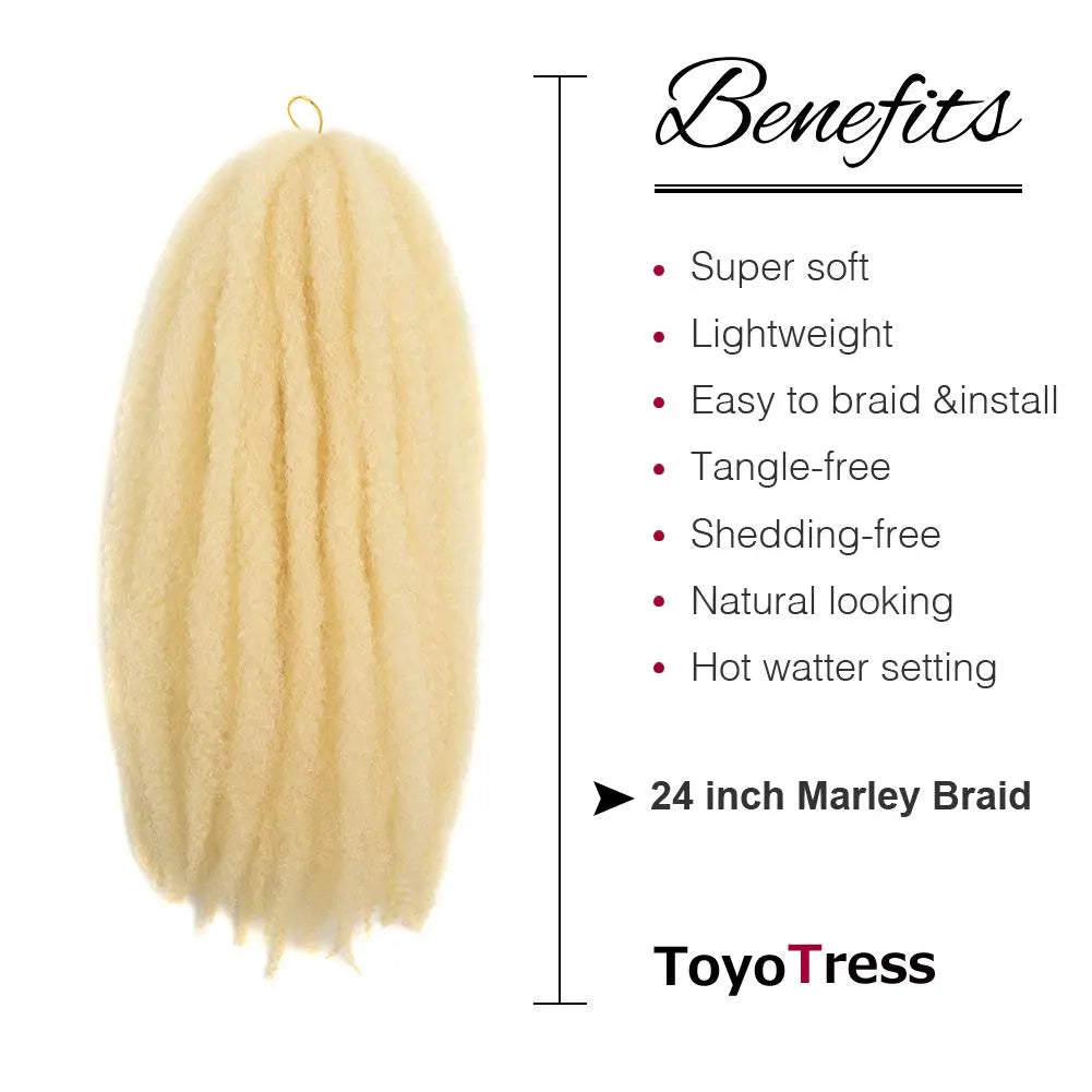 ( US ONLY) FAST SHIPPING Marley Hair | Toyotress® Marley Twist Hair - Short Black Marley Hair For Faux Locs, Afro Kinky Curly Marley Twist Braiding Hair Extensions Synthetic Toyotress