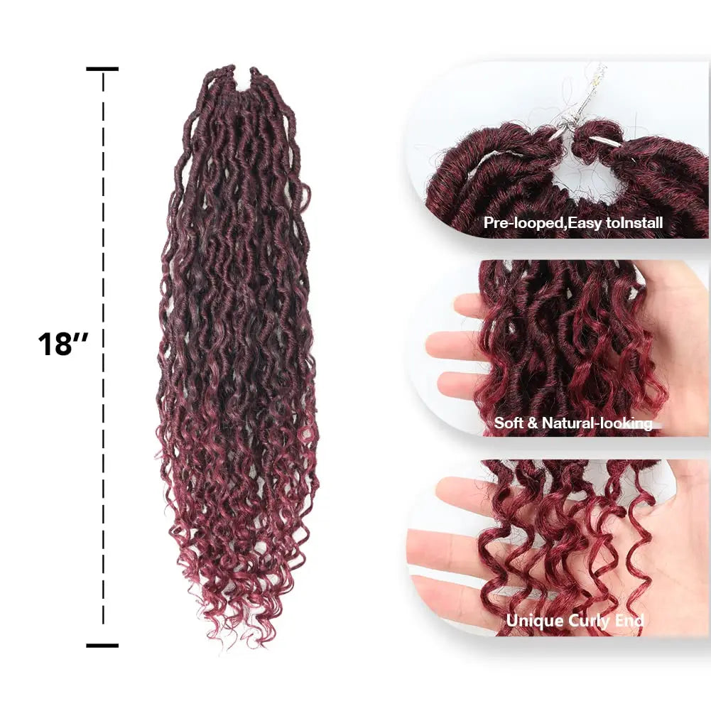 ( US ONLY) FAST SHIPPING GL | Toyotress® Curly Locs Crochet Hair - Natural Black Pre-twisted Faux Locs Crochet Braids, Short Pre-looped Synthetic Braiding Hair Extensions Toyotress