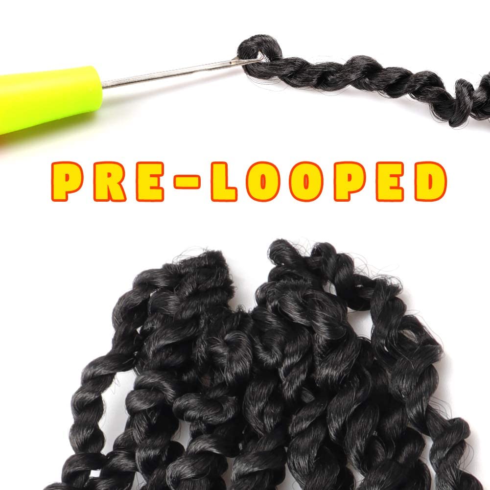 FAST SHIPPING 3-5 DAY NB | ToyoTress Tiana Passion Twist Hair - Pre-twisted Crochet Braids Natural Black, Pre-looped Synthetic Braiding Hair Extensions