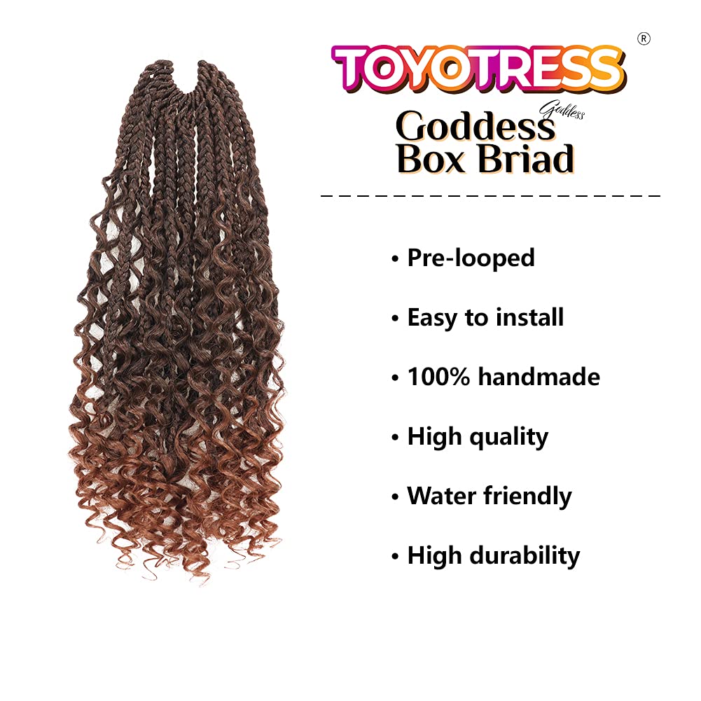 Goddess Box Braids Crochet Hair - Color T30 - Toyotress