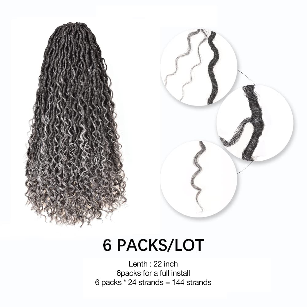 FAST SHIPPING 3-5 DAY GL | ToyoTress Curly Locs Crochet Hair - Natural Black Pre-twisted Faux Locs Crochet Braids, Short Pre-looped Synthetic Braiding Hair Extensions