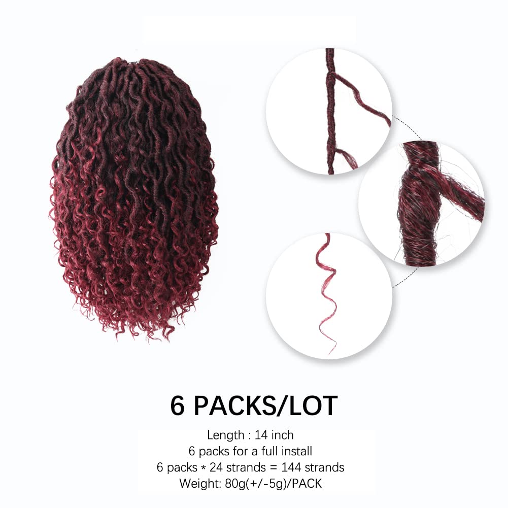 FAST SHIPPING 3-5 DAY GL | ToyoTress Curly Locs Crochet Hair - Natural Black Pre-twisted Faux Locs Crochet Braids, Short Pre-looped Synthetic Braiding Hair Extensions