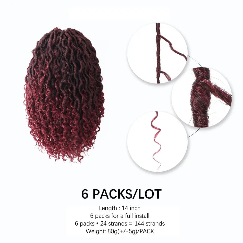 ( US ONLY) FAST SHIPPING GL | Toyotress® Curly Locs Crochet Hair - Natural Black Pre-twisted Faux Locs Crochet Braids, Short Pre-looped Synthetic Braiding Hair Extensions Toyotress