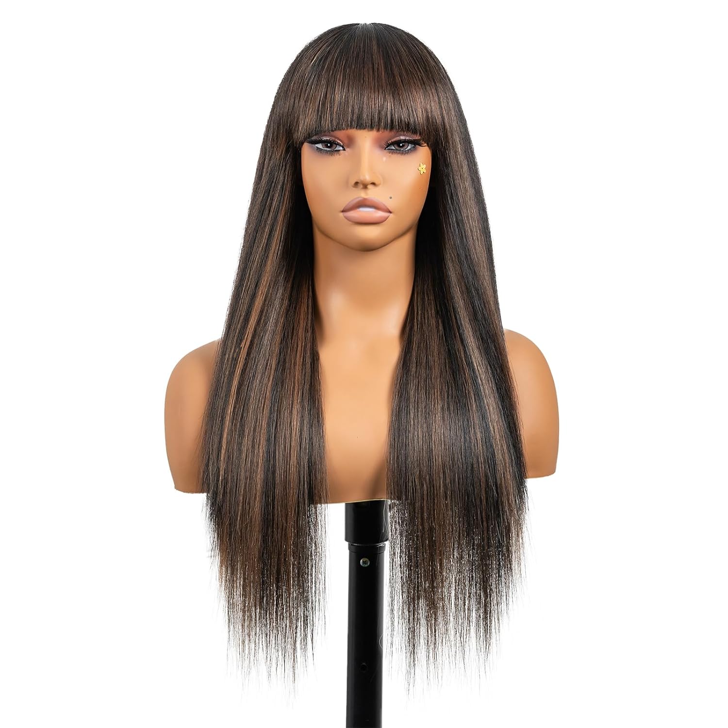 FAST SHIPPING 3-5 DAY SHORT WIG | ToyoTress Short Pixie Wigs With Side Bangs - Jet Black Yaki Straight Hair Daily Costume Wig For Black Women, Soft Light Synthetic Hair Replacement Wigs Heat Resistant