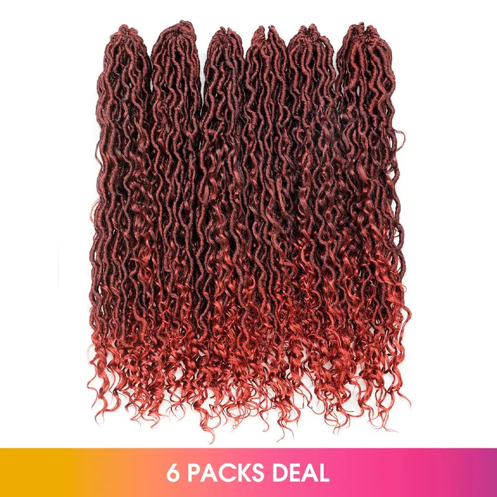 ( US ONLY) FAST SHIPPING GL | Toyotress® Curly Locs Crochet Hair - Natural Black Pre-twisted Faux Locs Crochet Braids, Short Pre-looped Synthetic Braiding Hair Extensions Toyotress