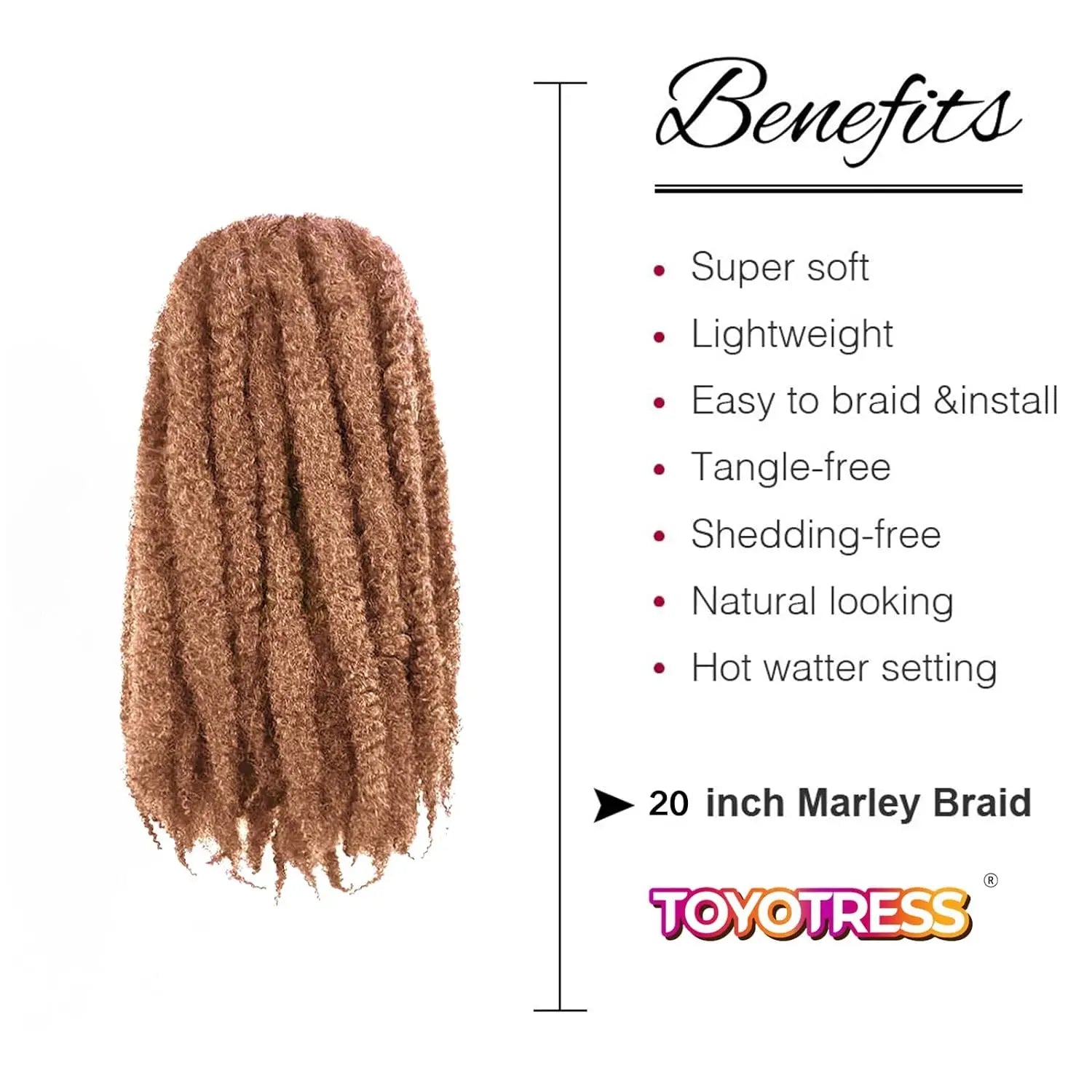 ( US ONLY) FAST SHIPPING Marley Hair | Toyotress® Marley Twist Hair - Short Black Marley Hair For Faux Locs, Afro Kinky Curly Marley Twist Braiding Hair Extensions Synthetic Toyotress