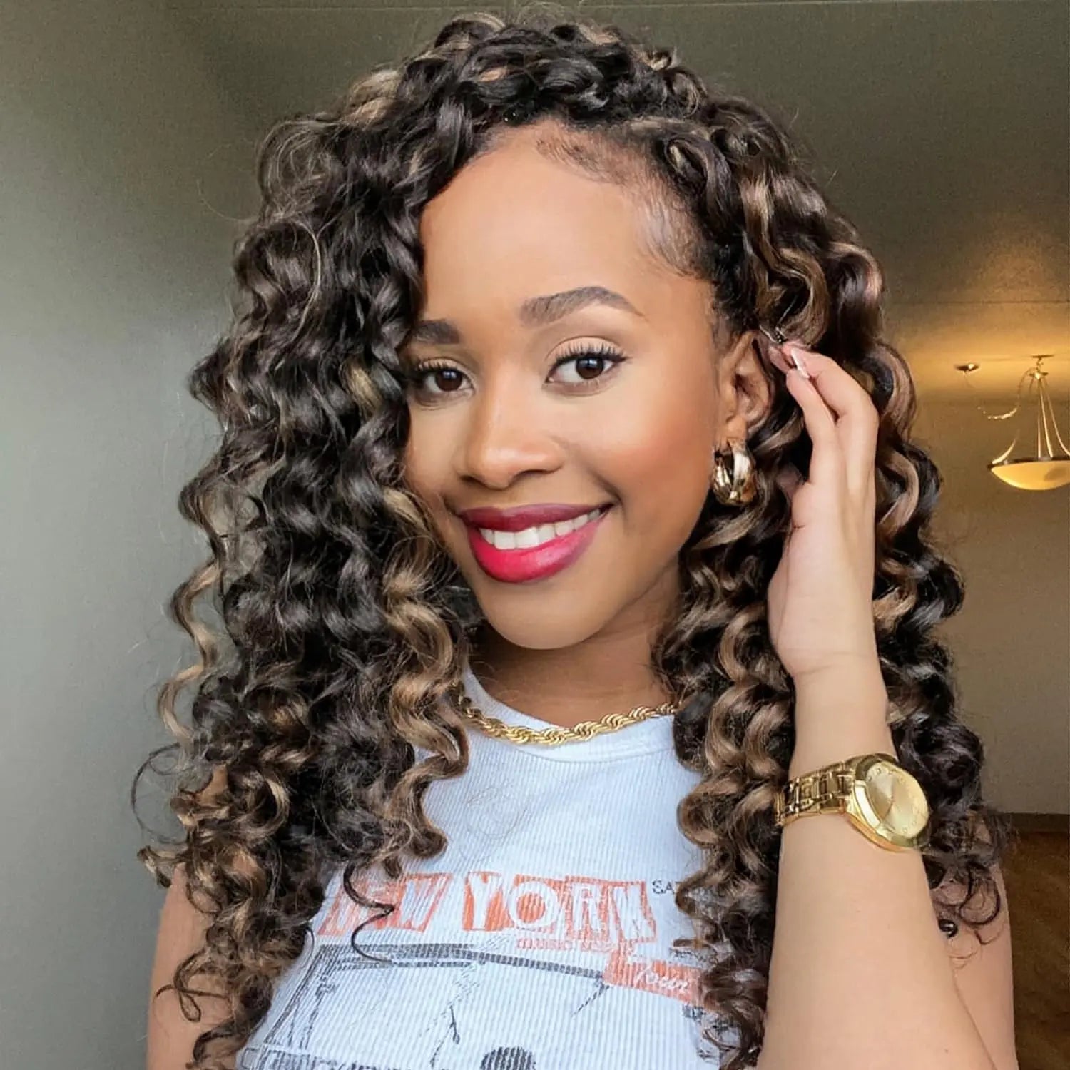 ( US ONLY) FAST SHIPPING BC | Toyotress® Freetress Beach Curl Crochet Hair Gogo Curl Jamaican Bounce Wavy Curly Pre-Looped Synthetic Hair Extensions Toyotress