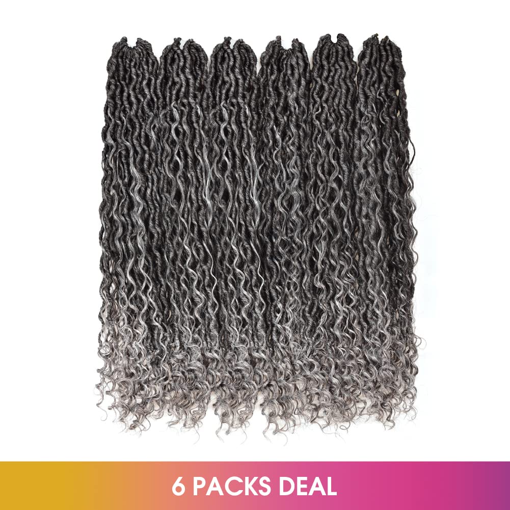 FAST SHIPPING 3-5 DAY GL | ToyoTress Curly Locs Crochet Hair - Natural Black Pre-twisted Faux Locs Crochet Braids, Short Pre-looped Synthetic Braiding Hair Extensions