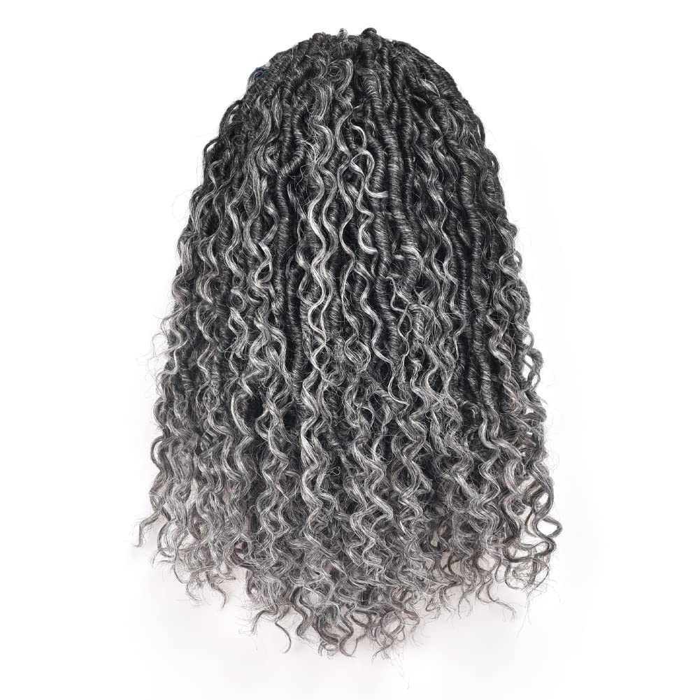 ( US ONLY) FAST SHIPPING GL | ToyoTress Curly Locs Crochet Hair - Natural Black Pre-twisted Faux Locs Crochet Braids, Short Pre-looped Synthetic Braiding Hair Extensions
