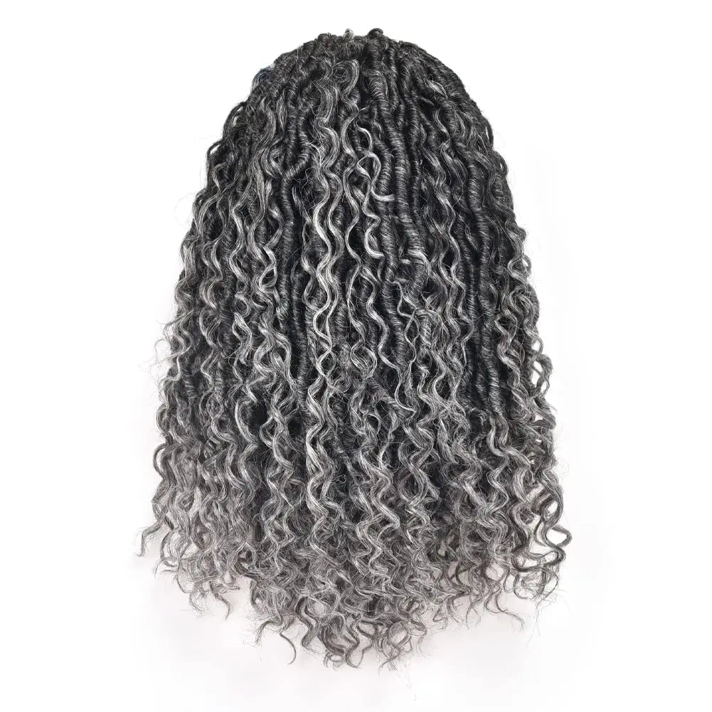 ( US ONLY) FAST SHIPPING GL | Toyotress® Curly Locs Crochet Hair - Natural Black Pre-twisted Faux Locs Crochet Braids, Short Pre-looped Synthetic Braiding Hair Extensions Toyotress