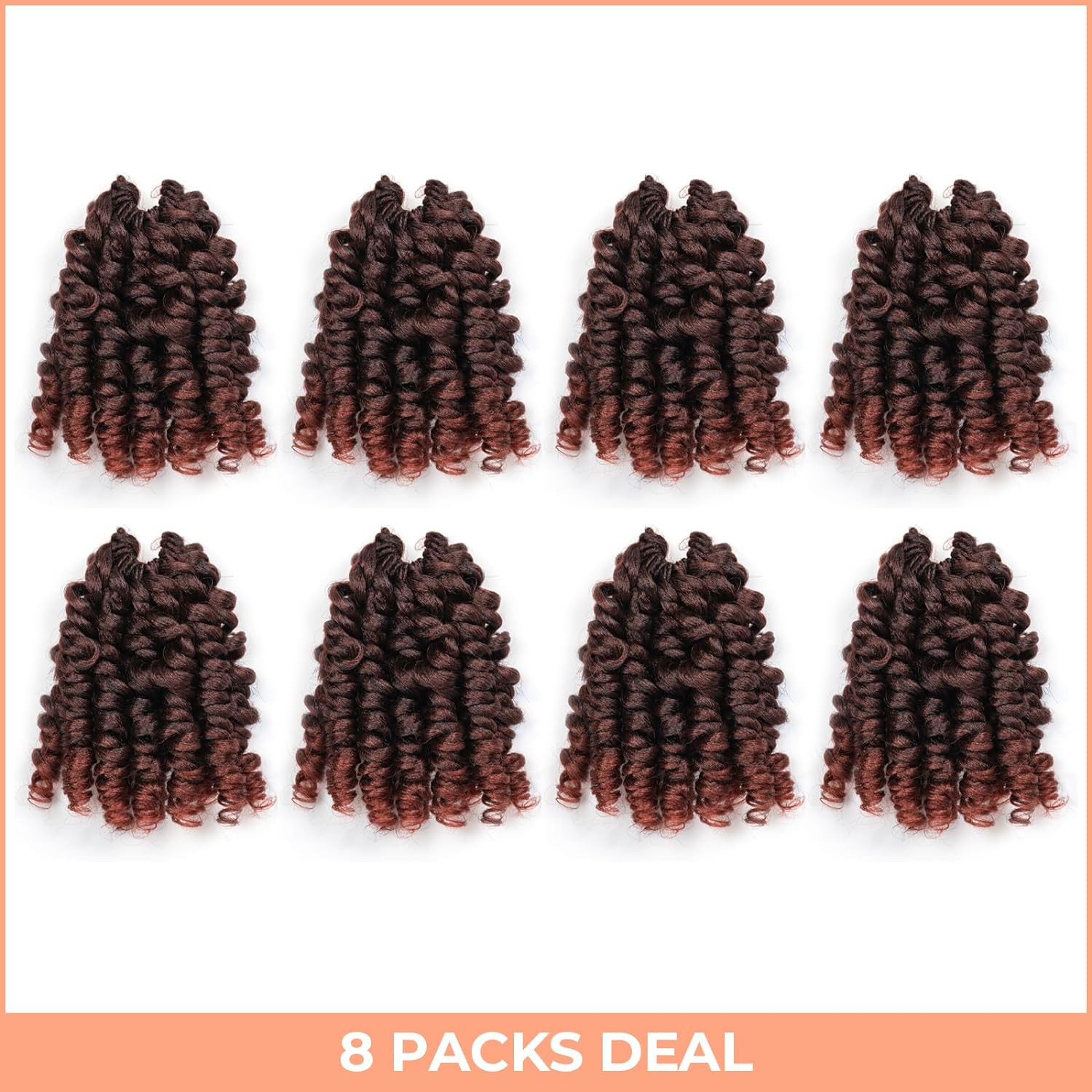 FAST SHIPPING 3-5 DAY WC | Toyotress Wand Curl Crochet Hair - 6 Inch 6 Packs Jet Black Jamaican Bounce Crochet Hair, Short Bob Curly Crochet Braids Bouncy Curls Synthetic Braiding Hair Extensions (6 Inch, 1-6P)