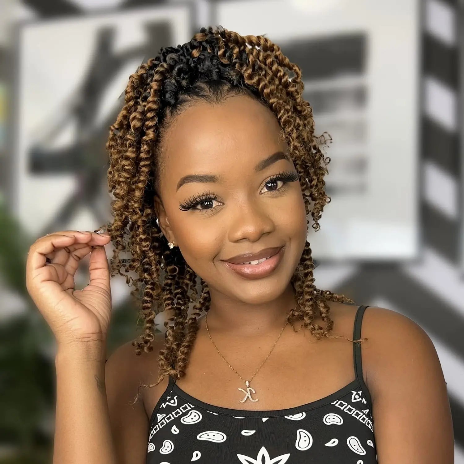 ( US ONLY) FAST SHIPPING NB | Toyotress® Tiana Passion Twist Hair - Pre-twisted Crochet Braids Natural Black, Pre-looped Synthetic Braiding Hair Extensions Toyotress