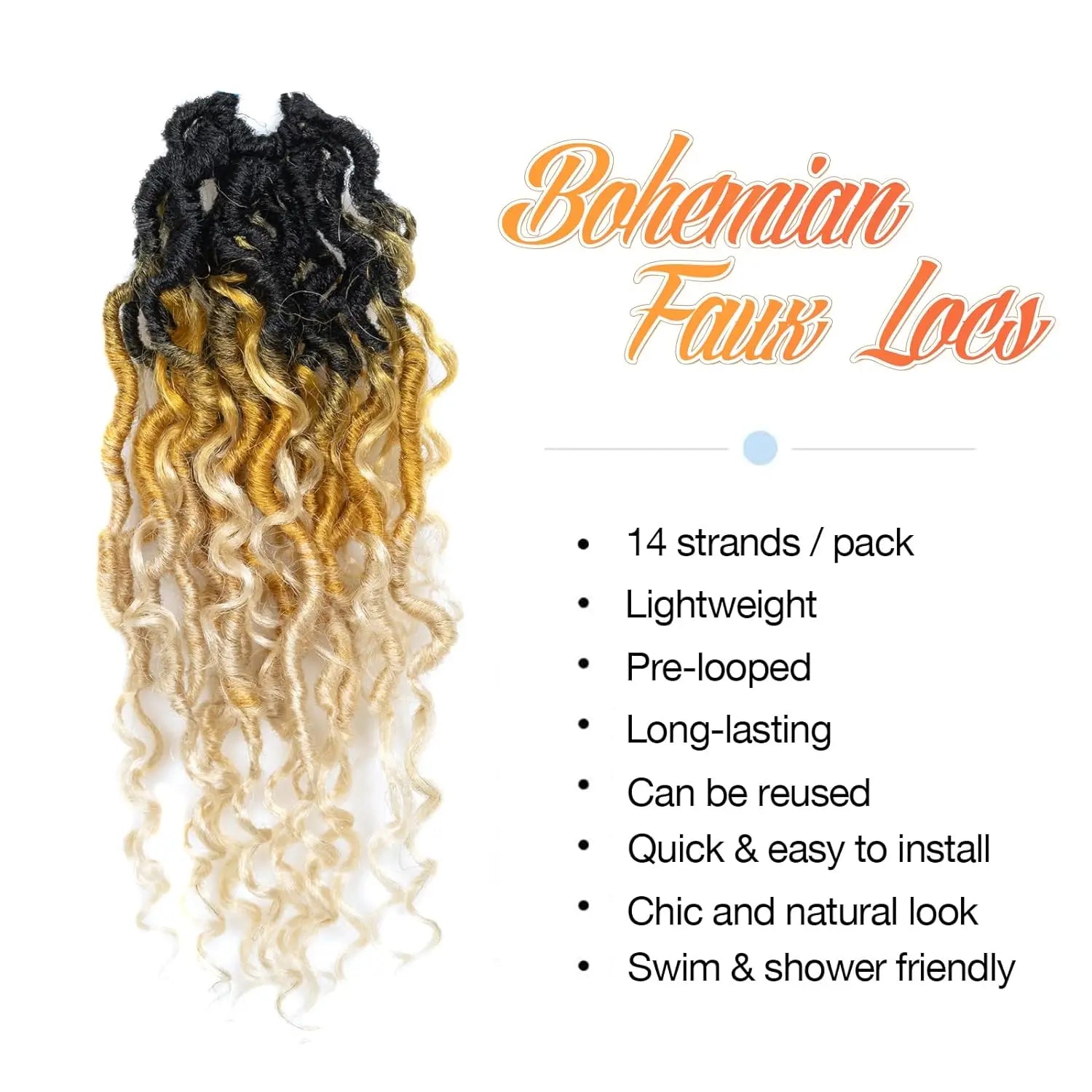 ( US ONLY) FAST SHIPPING GL | Toyotress® Curly Locs Crochet Hair - Natural Black Pre-twisted Faux Locs Crochet Braids, Short Pre-looped Synthetic Braiding Hair Extensions Toyotress