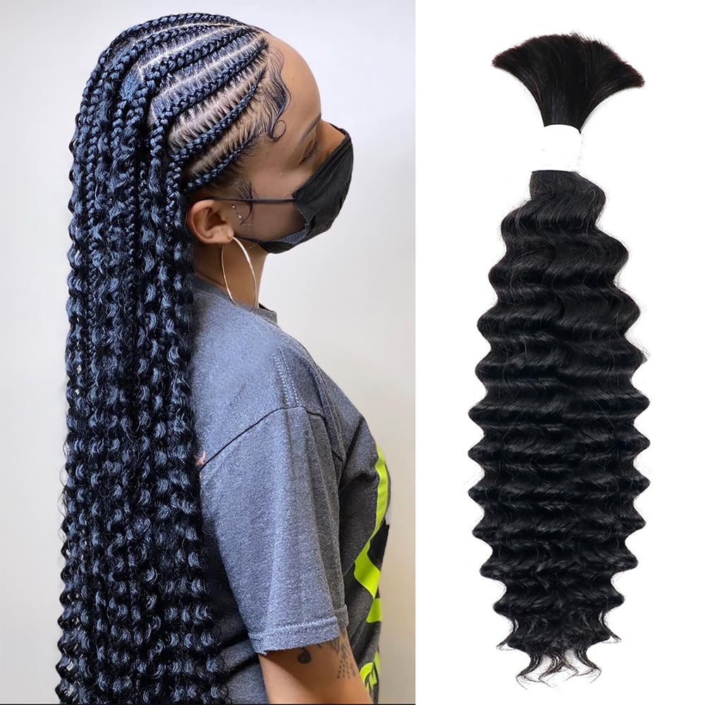 Liqusee Human Braiding Hair 100g One Bundle/Pack 18 Inch Natural Black  Water Wave Curly Human Hair for Braiding No Weft 100% Unprocessed Brazilian  Remy Human Hair for Boho Braids Wet and Wavy 