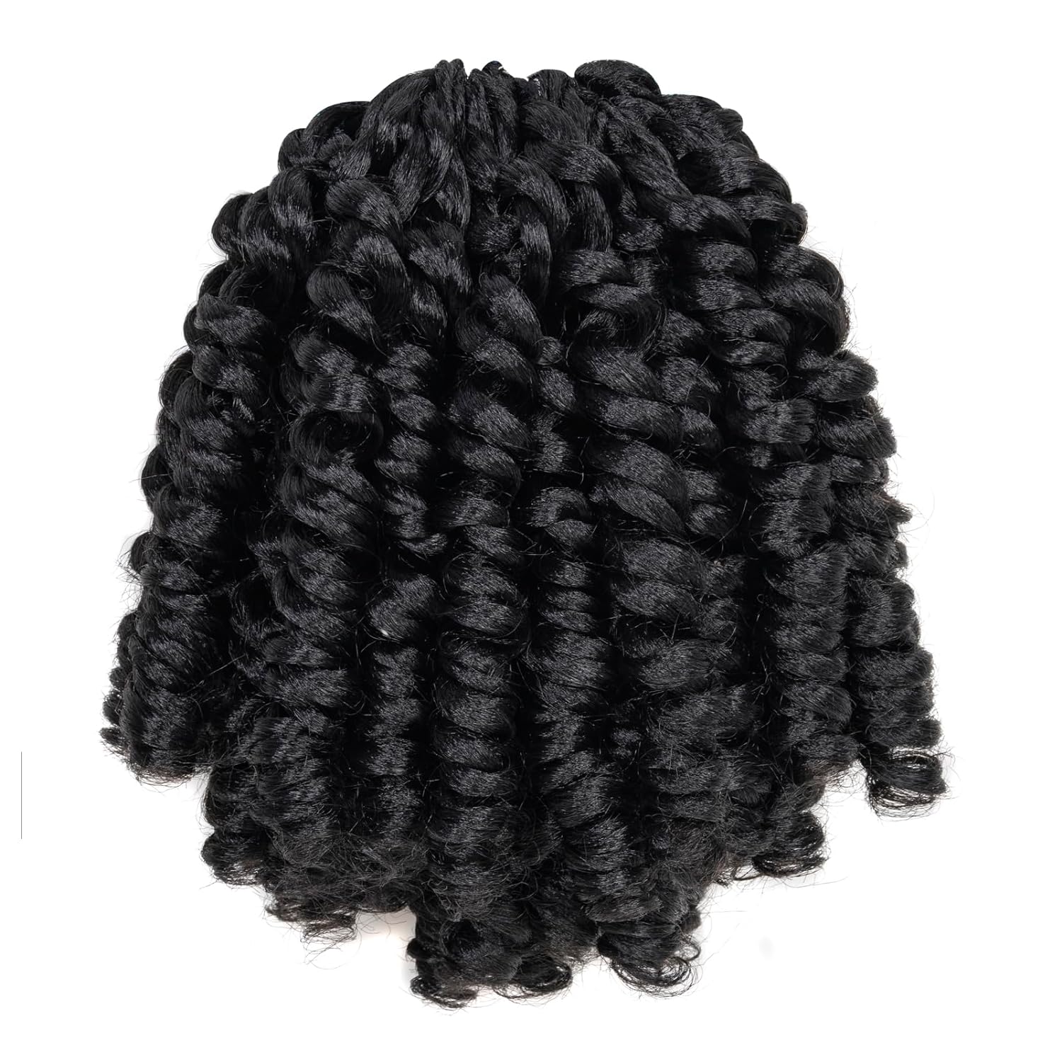 FAST SHIPPING 3-5 DAY WC | Toyotress Wand Curl Crochet Hair - 6 Inch 6 Packs Jet Black Jamaican Bounce Crochet Hair, Short Bob Curly Crochet Braids Bouncy Curls Synthetic Braiding Hair Extensions (6 Inch, 1-6P)