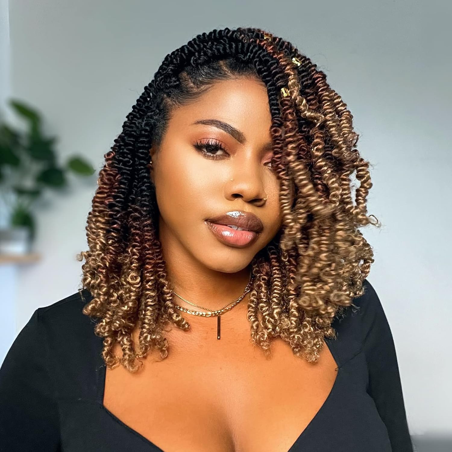 FAST SHIPPING 3-5 DAY Bob Spring | TOYOTRESS Bob Spring Twist (160 strands), Short Fluffy Twist, Pre-Twisted Pre-Looped Crochet Install Hair Super Cute & Versatile Crochet Braids