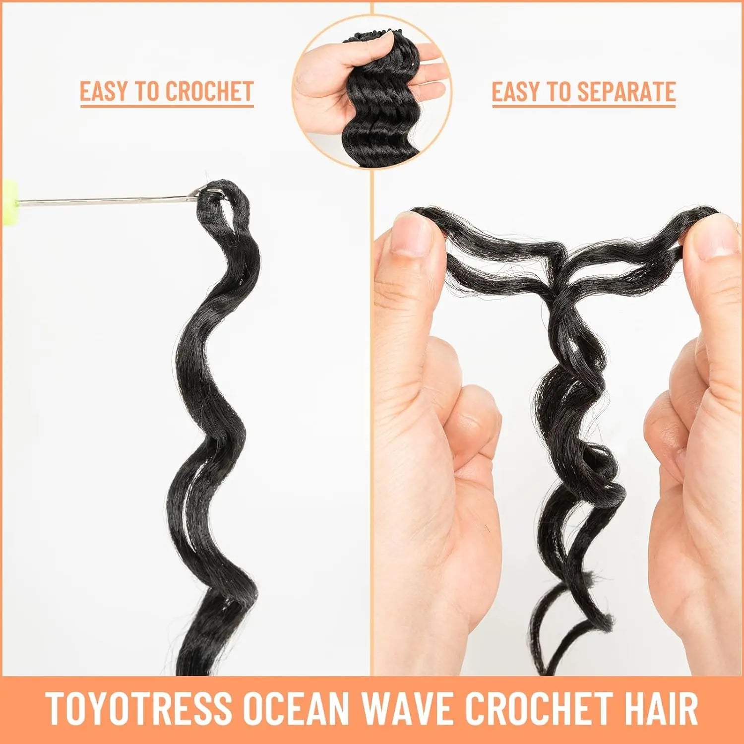 ( US ONLY) FAST SHIPPING BC | Toyotress® Freetress Beach Curl Crochet Hair Gogo Curl Jamaican Bounce Wavy Curly Pre-Looped Synthetic Hair Extensions Toyotress