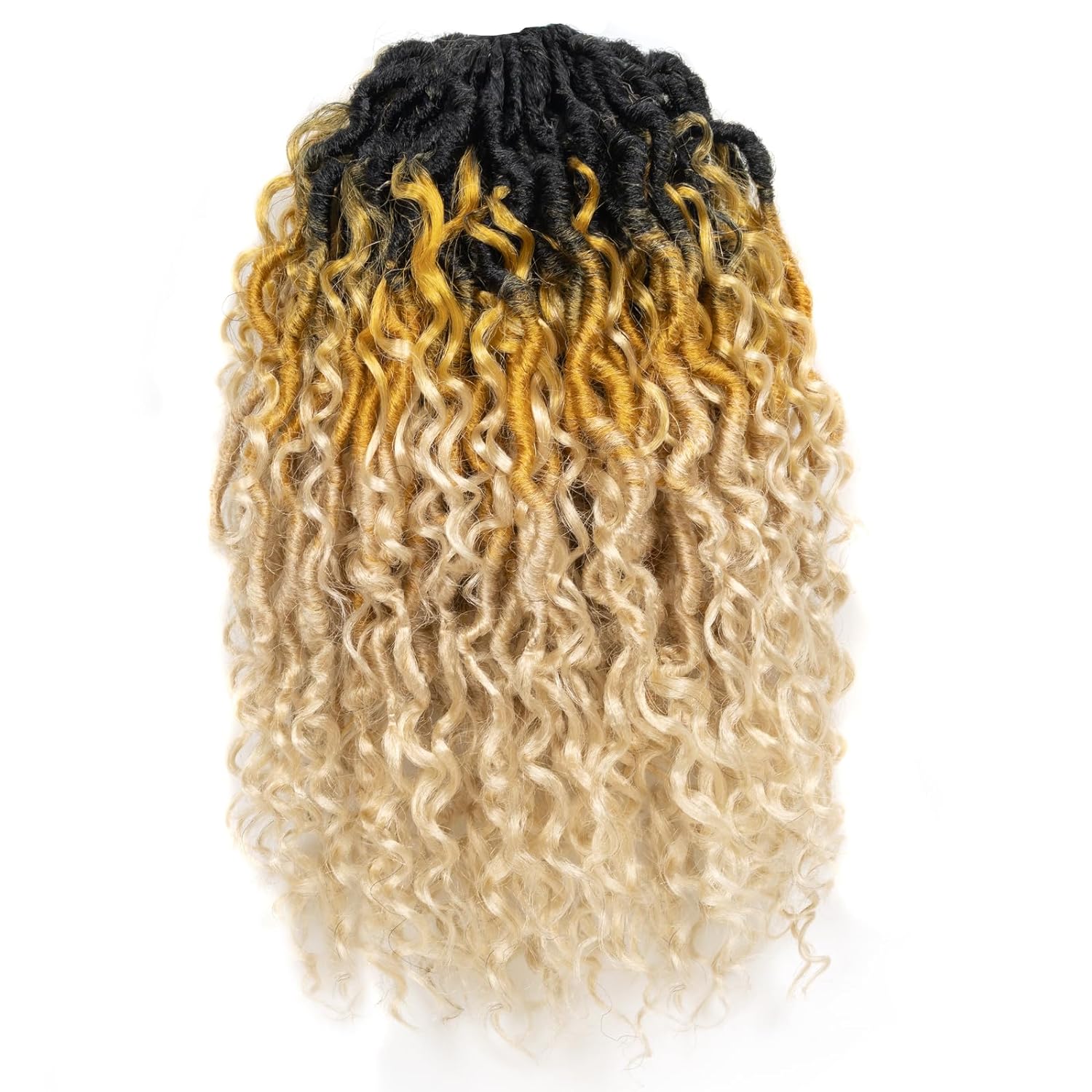 FAST SHIPPING 3-5 DAY GL | ToyoTress Curly Locs Crochet Hair - Natural Black Pre-twisted Faux Locs Crochet Braids, Short Pre-looped Synthetic Braiding Hair Extensions