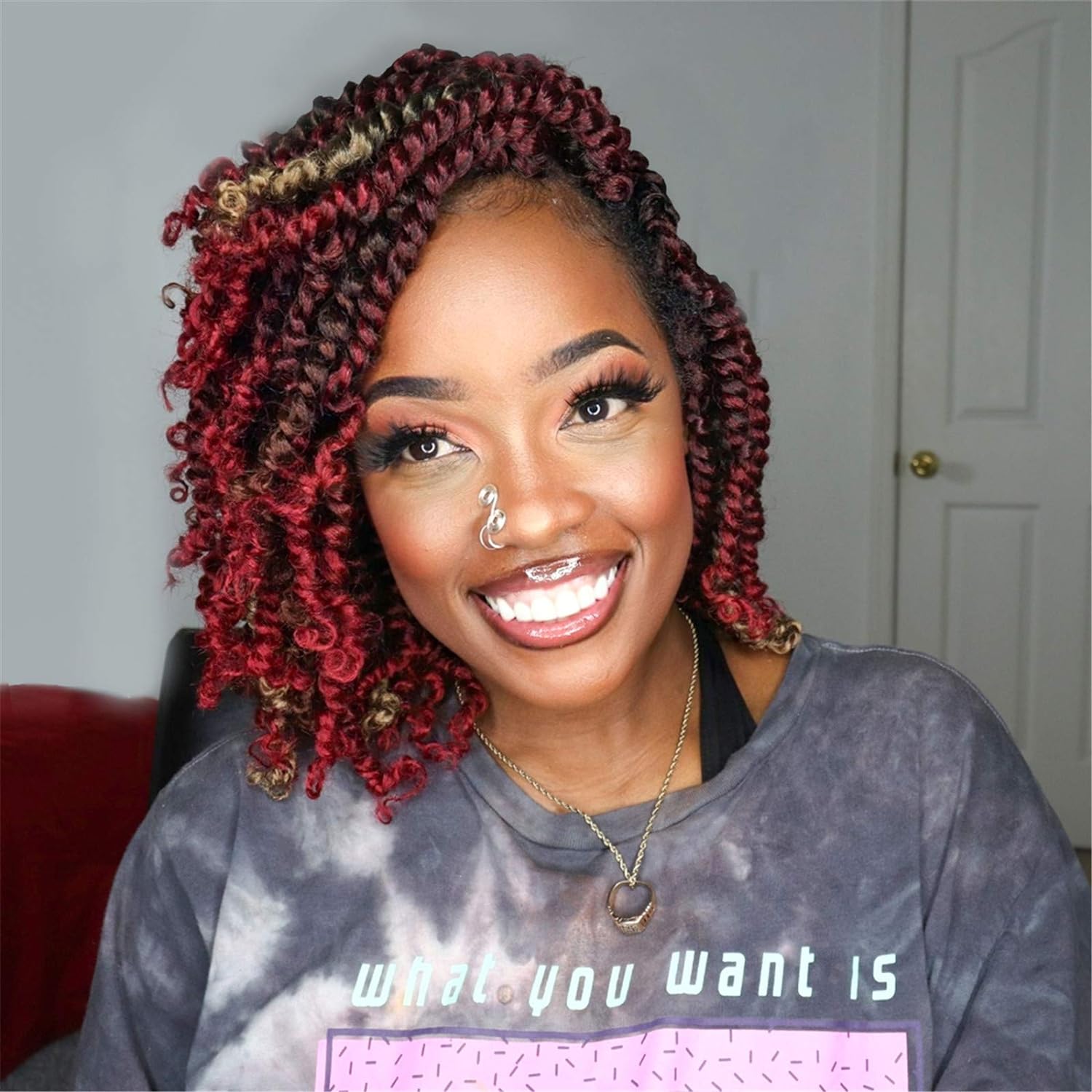 FAST SHIPPING 3-5 DAY NB | ToyoTress Tiana Passion Twist Hair - Pre-twisted Crochet Braids Natural Black, Pre-looped Synthetic Braiding Hair Extensions