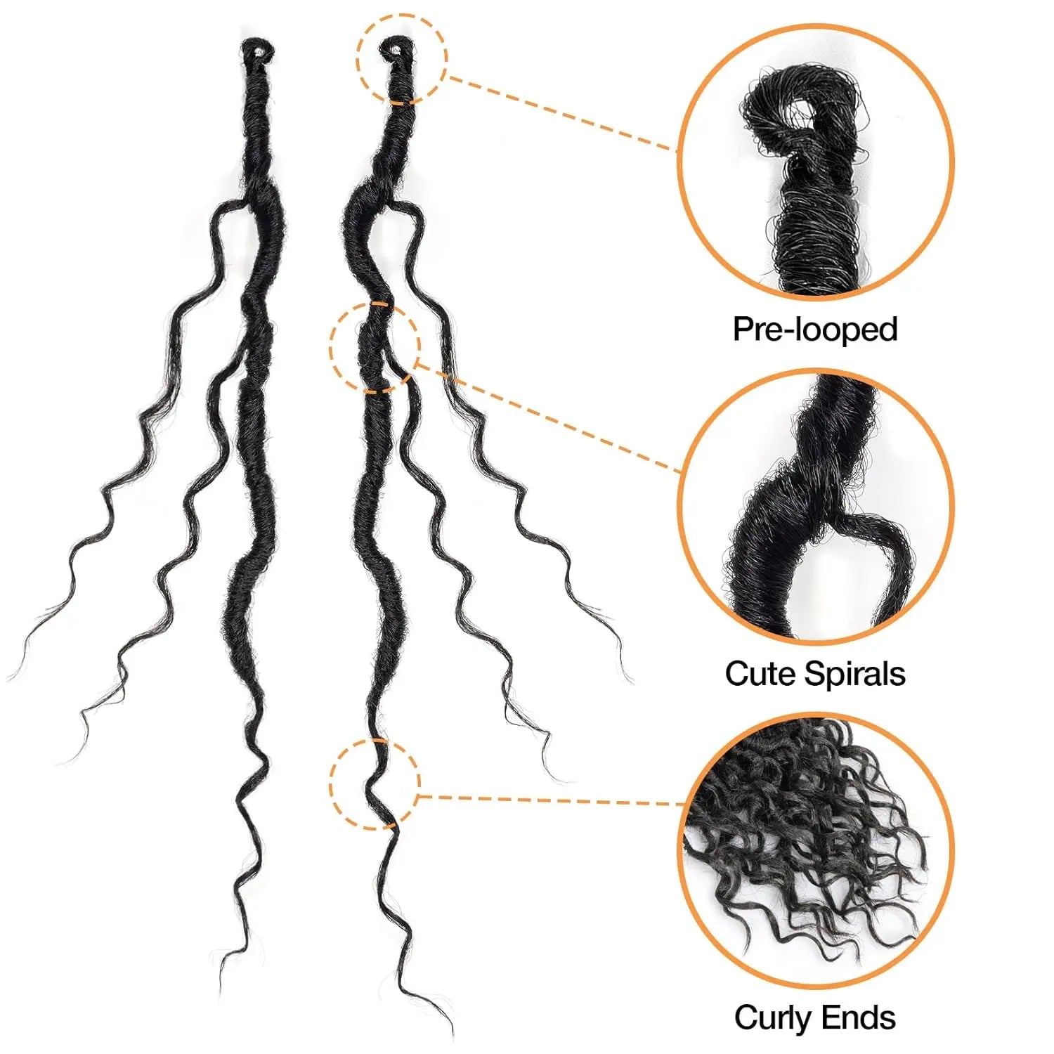 ( US ONLY) FAST SHIPPING GL | Toyotress® Curly Locs Crochet Hair - Natural Black Pre-twisted Faux Locs Crochet Braids, Short Pre-looped Synthetic Braiding Hair Extensions Toyotress