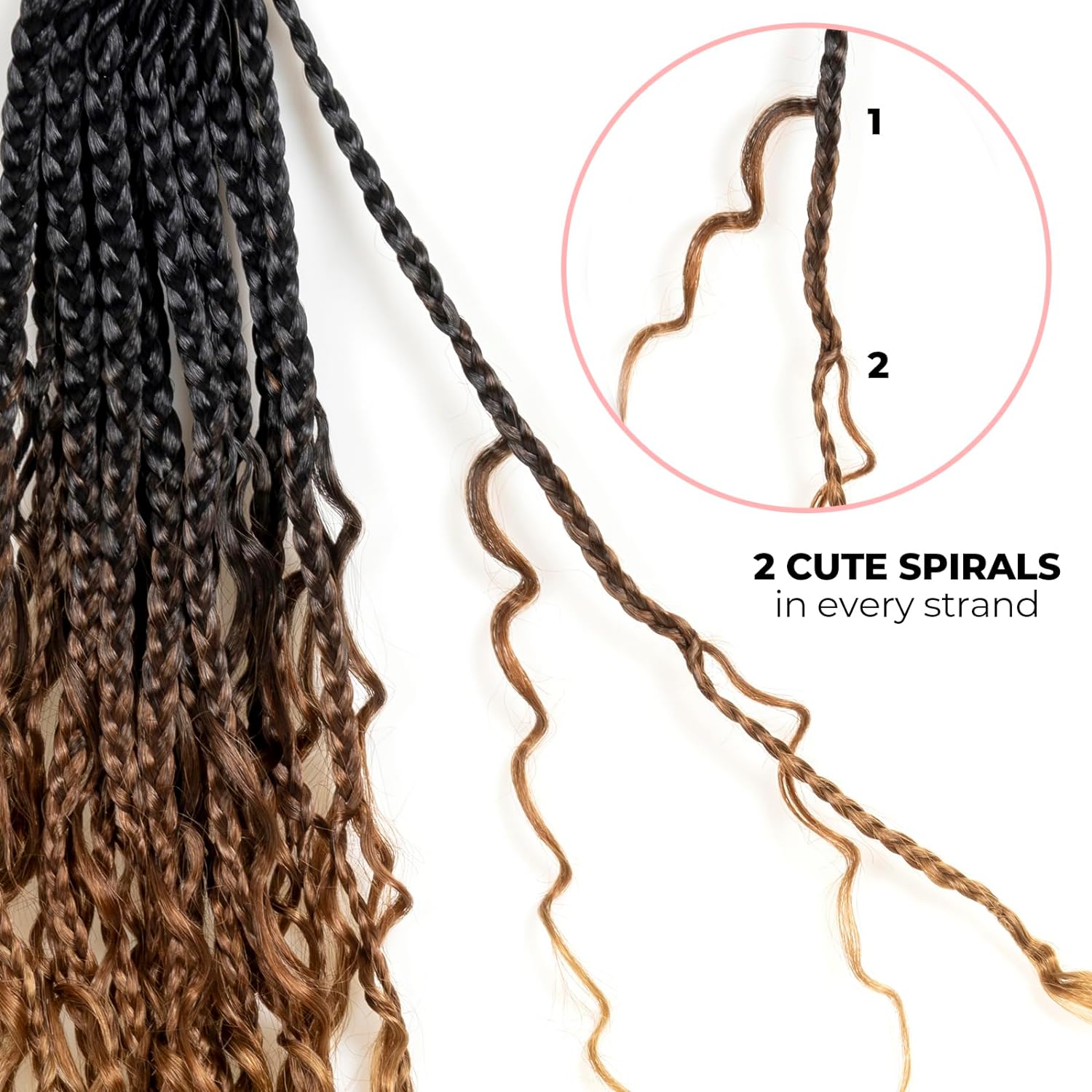 FAST SHIPPING 3-5 DAY GBB | ToyoTress Bohemian Box Braids Crochet Hair - 10 Inch 8 Packs Ombre Brown Blonde Box Braids Crochet Hair Curly End Crochet Braids, Short Pre-looped Synthetic Braidsing Hair Extensions