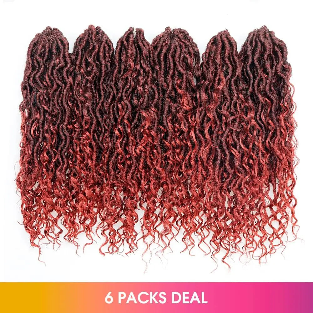 ( US ONLY) FAST SHIPPING GL | Toyotress® Curly Locs Crochet Hair - Natural Black Pre-twisted Faux Locs Crochet Braids, Short Pre-looped Synthetic Braiding Hair Extensions Toyotress