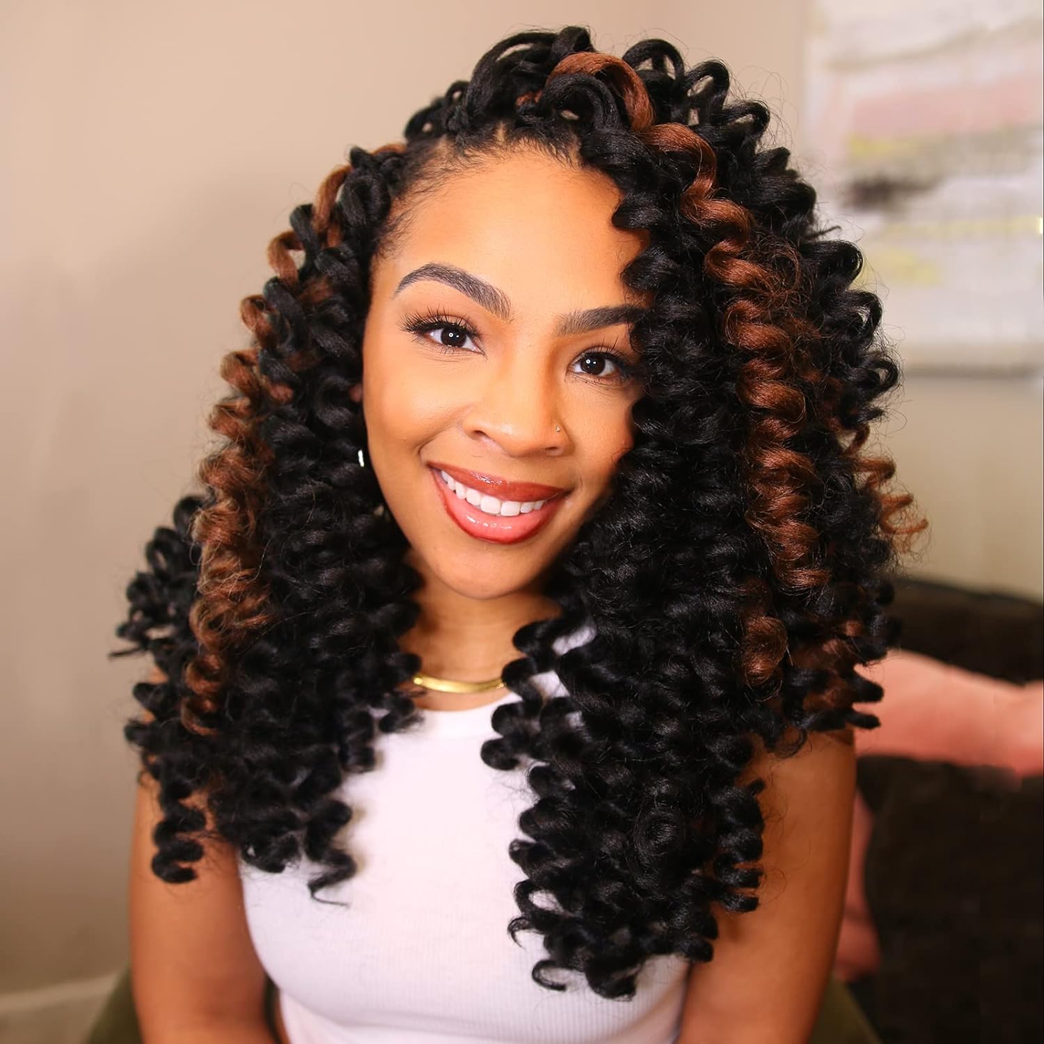 ( US ONLY) FAST SHIPPING WC | Toyotress Wand Curl Crochet Hair - 6 Packs Jet Black Jamaican Bounce Crochet Hair, Short Bob Curly Crochet Braids Bouncy Curls Synthetic Braiding Hair Extensions