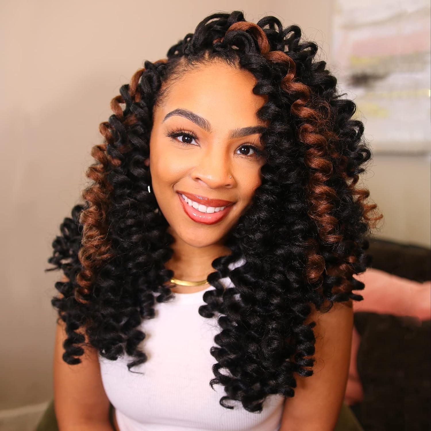 FAST SHIPPING 3-5 DAY WC | Toyotress Wand Curl Crochet Hair - 6 Inch 6 Packs Jet Black Jamaican Bounce Crochet Hair, Short Bob Curly Crochet Braids Bouncy Curls Synthetic Braiding Hair Extensions (6 Inch, 1-6P)