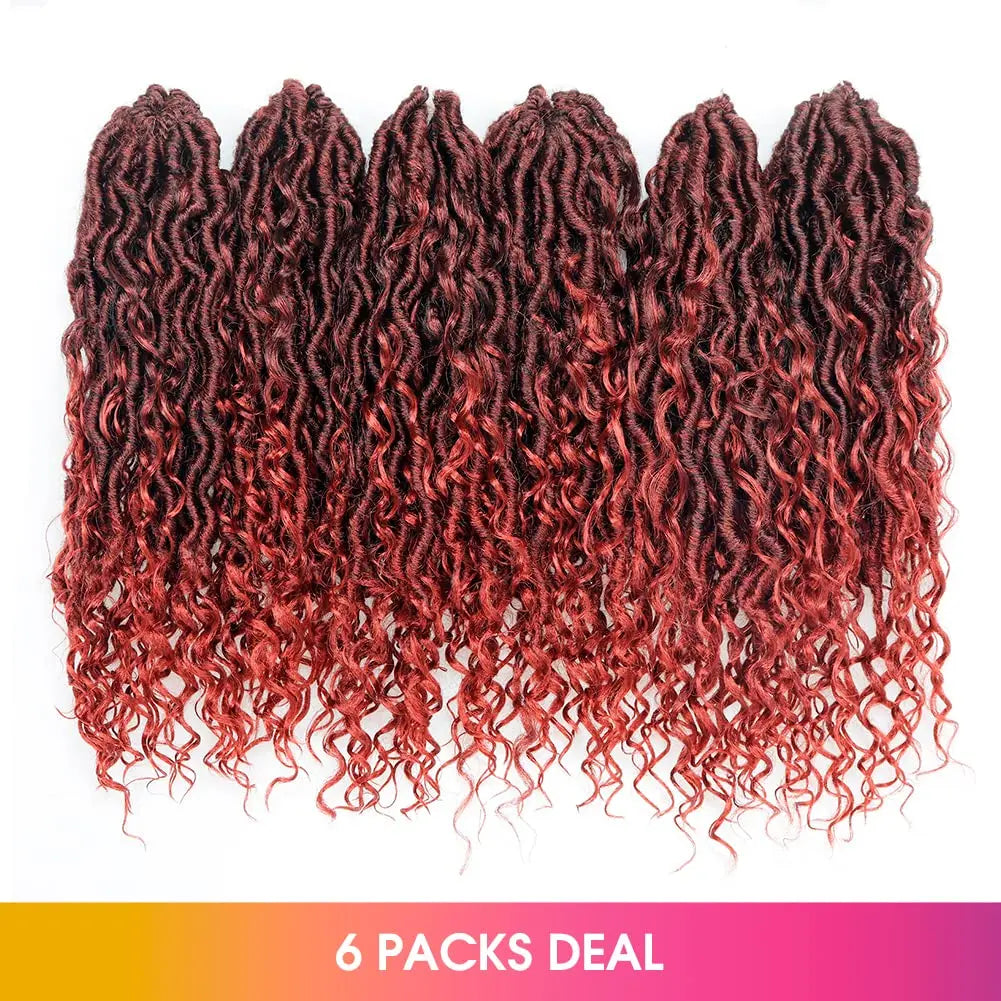 ( US ONLY) FAST SHIPPING GL | Toyotress® Curly Locs Crochet Hair - Natural Black Pre-twisted Faux Locs Crochet Braids, Short Pre-looped Synthetic Braiding Hair Extensions Toyotress