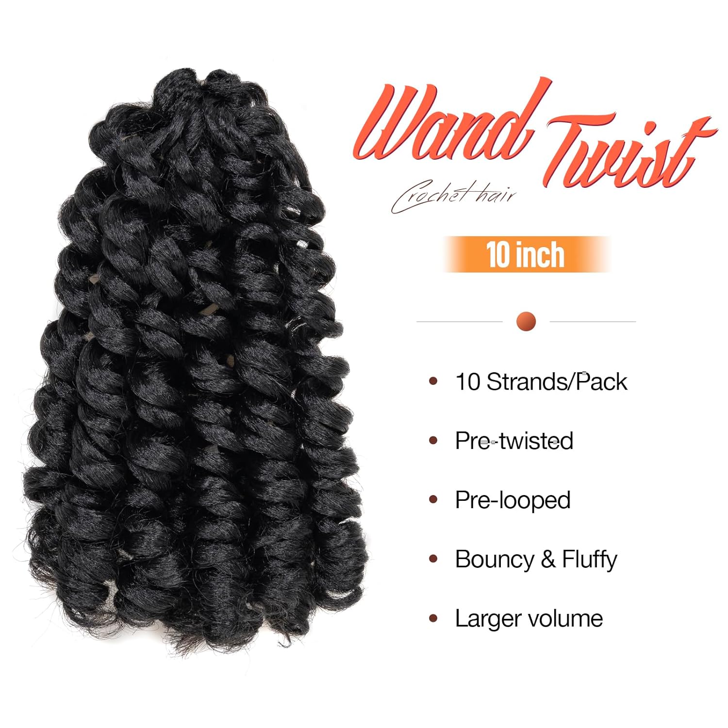 FAST SHIPPING 3-5 DAY WC | Toyotress Wand Curl Crochet Hair - 6 Inch 6 Packs Jet Black Jamaican Bounce Crochet Hair, Short Bob Curly Crochet Braids Bouncy Curls Synthetic Braiding Hair Extensions (6 Inch, 1-6P)